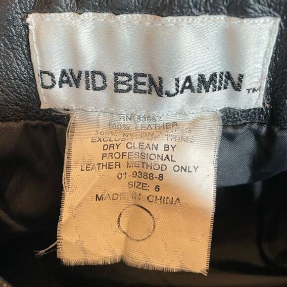 David Benjamin Black Leather Pants size 6 - Picture 3 of 3